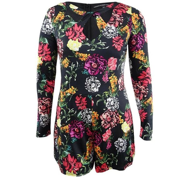 Guess Laurena Floral-Print Keyhole Romper S - Picture 7 of 8